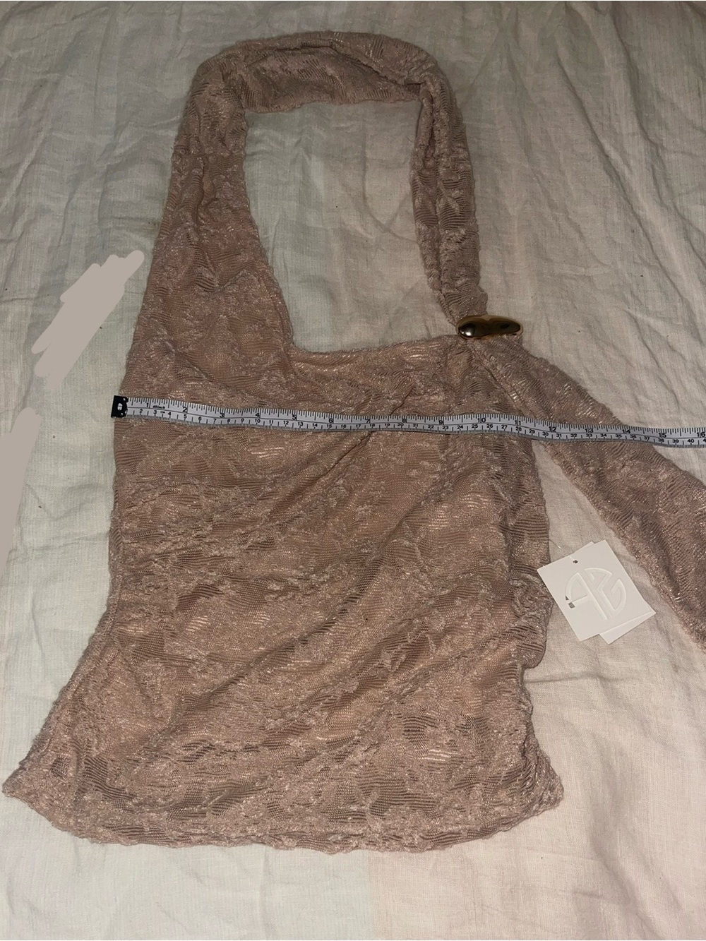 Lace Halter Tank Top in Nude - Women Going Out Top